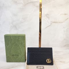 구찌 GG 마몬트 레더 카드지갑 블랙 금장 657588